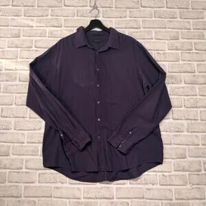 John Varvatos Linen-like Button Down Shirt Men's Size XL Purple Lightweight